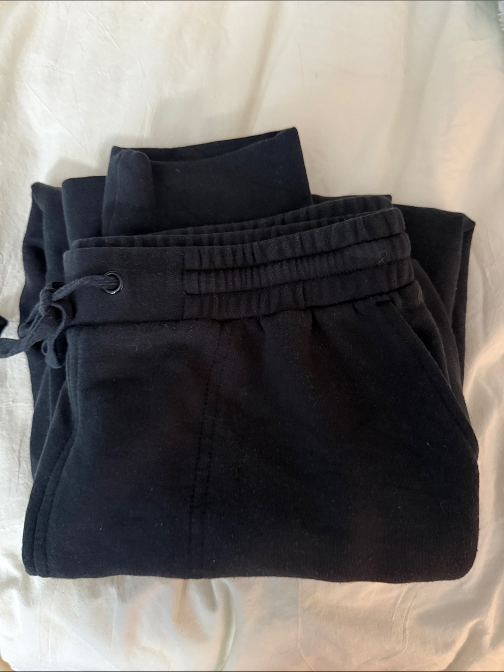 Quince Black Ribbed-Waist Jogger Pants
